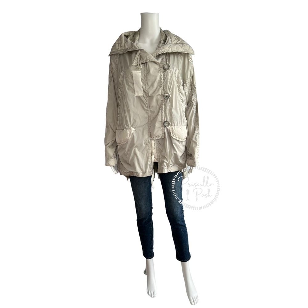Moncler Women's Grey Sora Parka Long Jacket Parka Peplum - Picture 4 of 16